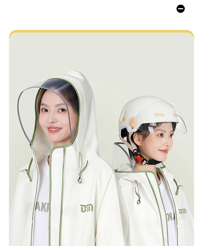 Rain Jacket EVA Longline Backpack-Compatible Hooded