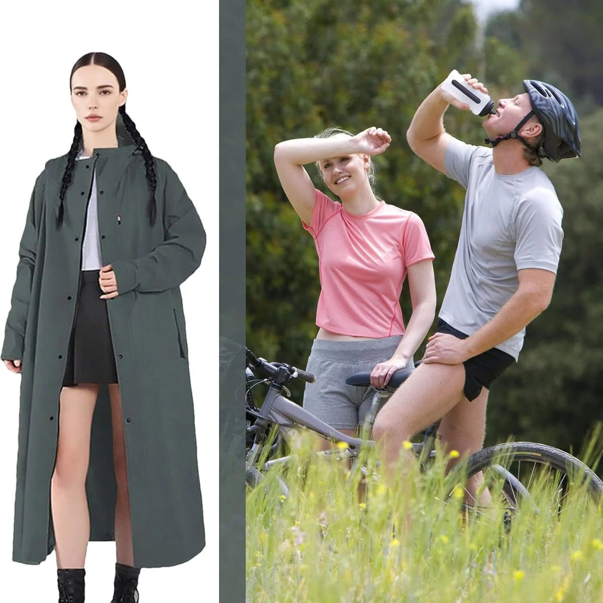 Rain Jacket Longline Water-Repellent Breathable Layer