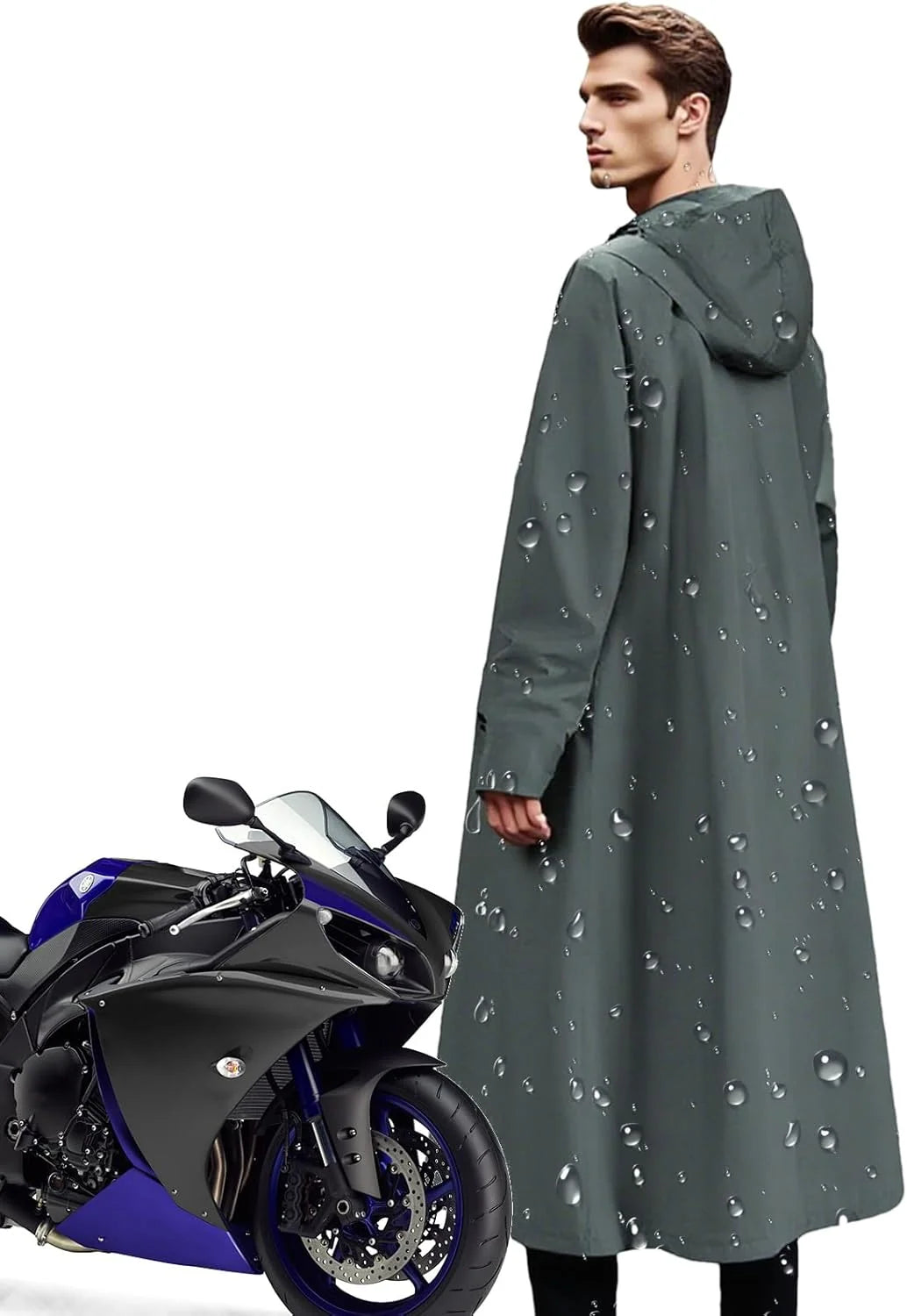 Rain Jacket Longline Water-Repellent Breathable Layer