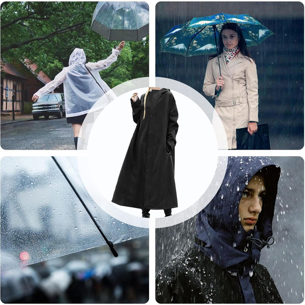 Rain Jacket Longline Water-Repellent Breathable Layer