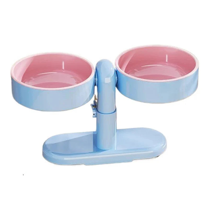 Raised Dog Bowl Adjustable Height Detachable Bowls & Suction Base