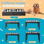 Raised Dog Feeder Adjustable Tilt Stainless Steel & Slow-Feed Bowls