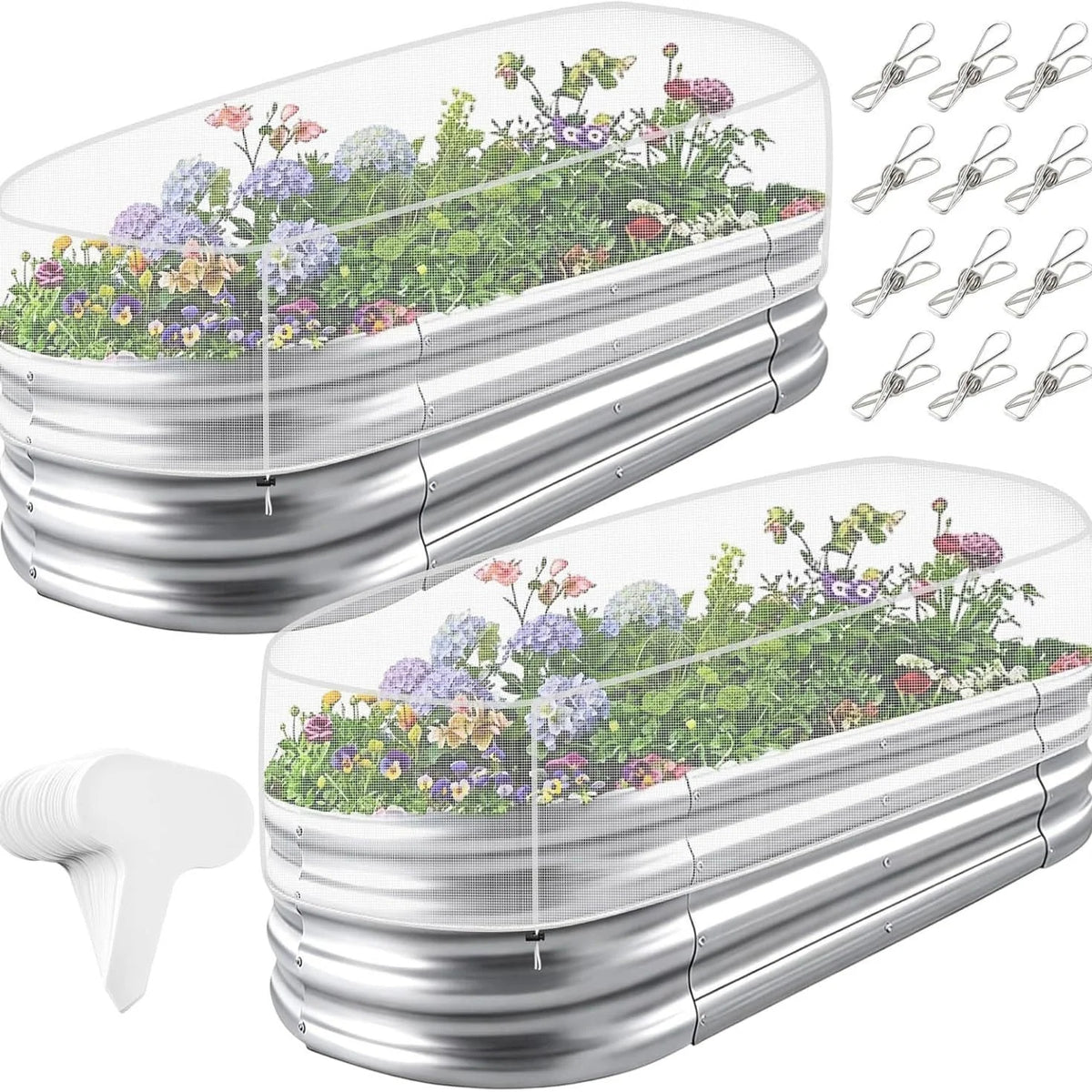 Raised Garden Bed Elevated With Protective Mesh Cover