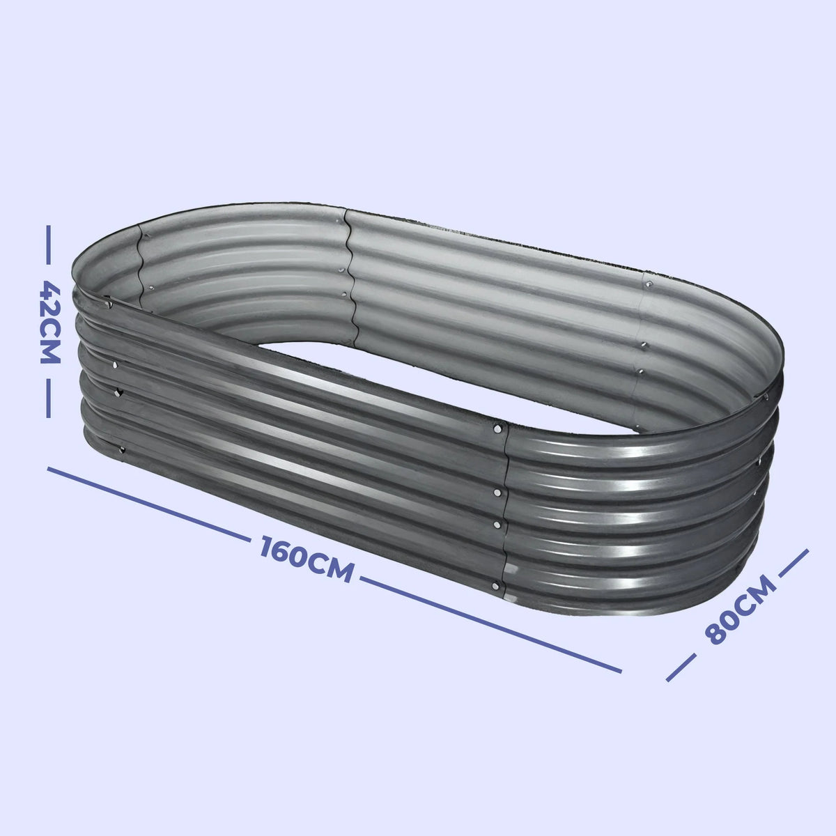 Raised Garden Bed Galvanized Steel Modular Tool-Free Assembly