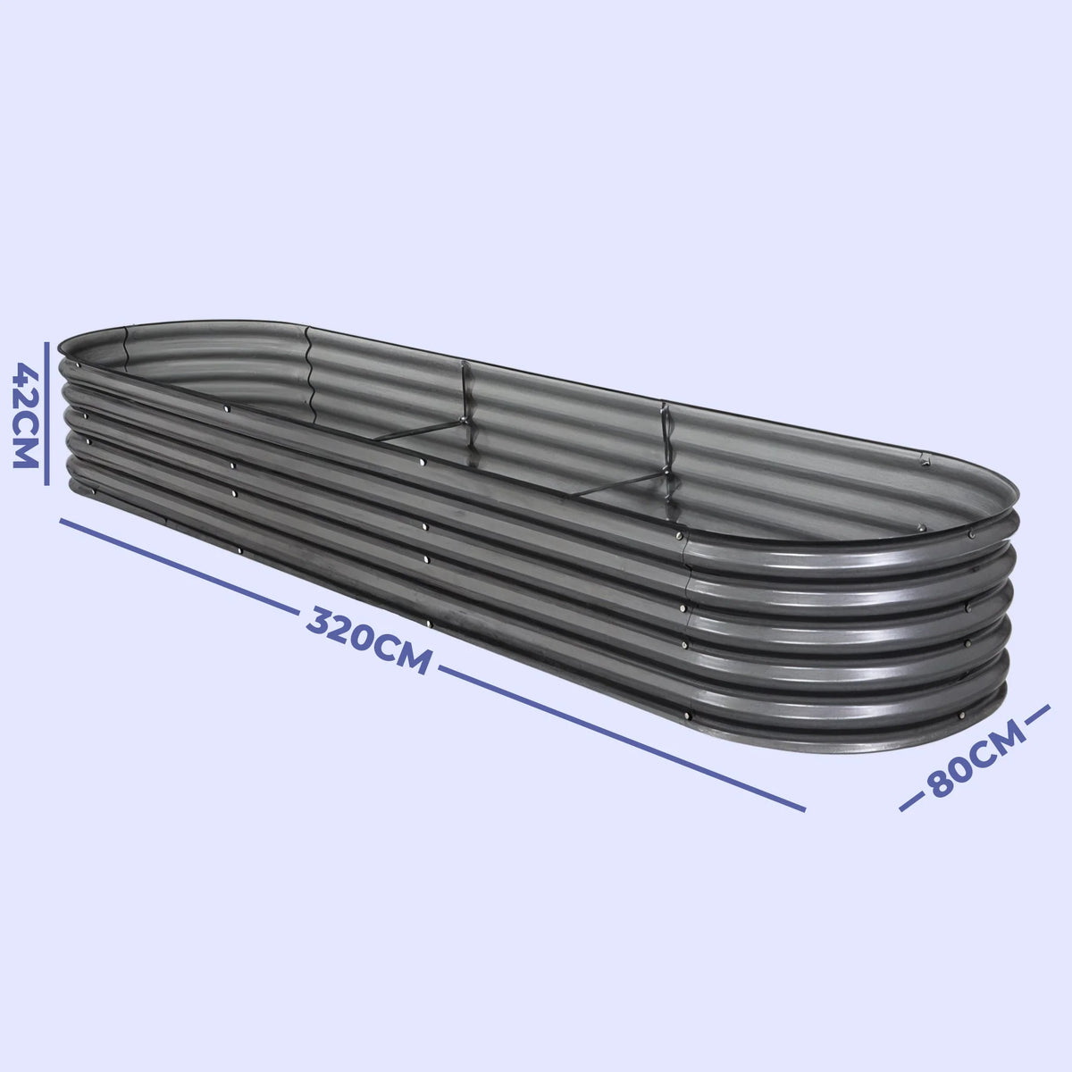Raised Garden Bed Galvanized Steel Modular Tool-Free Assembly