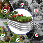 Raised Garden Bed Galvanized Steel Modular Tool-Free Assembly