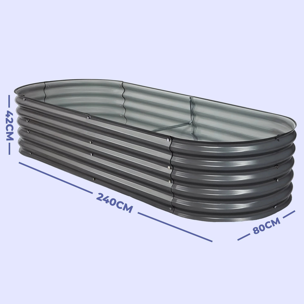 Raised Garden Bed Galvanized Steel Modular Tool-Free Assembly
