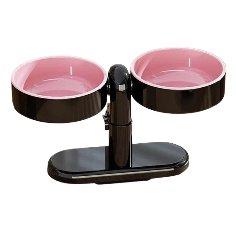 Raised Pet Bowl Height-Adjustable Detachable Bowls & Suction Base