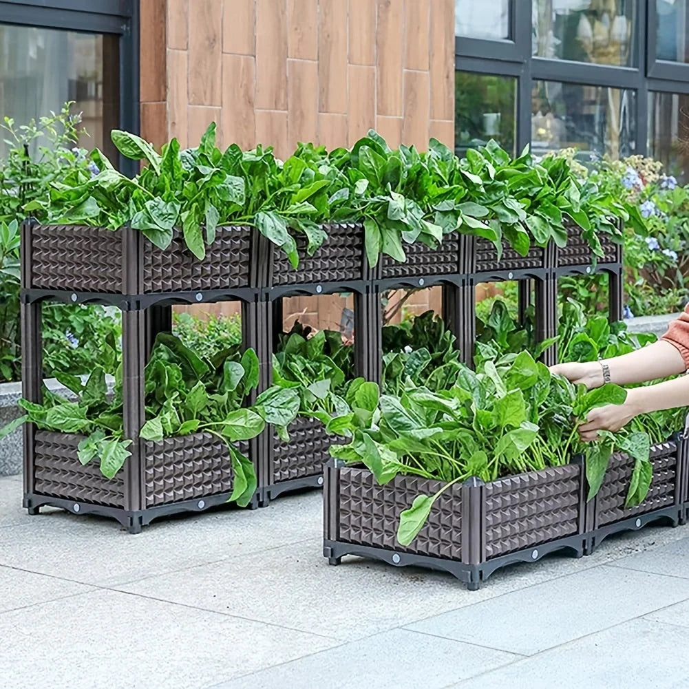Raised Planter Self-Draining Food-Grade Plastic Weatherproof
