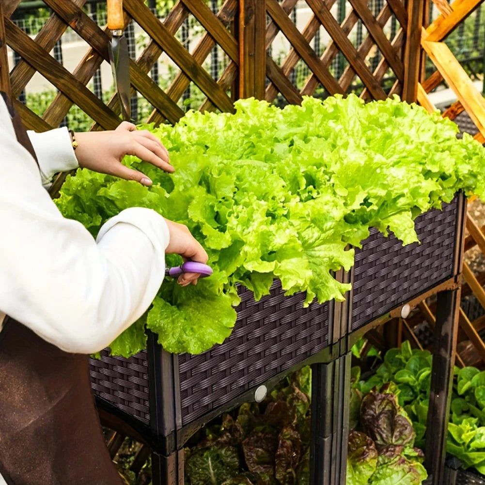 Raised Planter Self-Draining Food-Grade Plastic Weatherproof