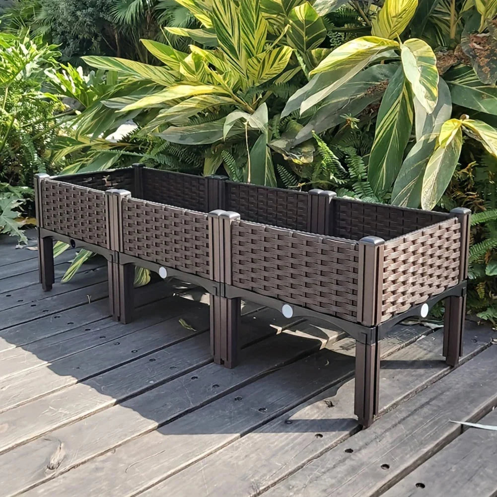 Raised Planter Self-Draining Food-Grade Plastic Weatherproof