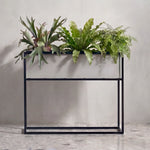 Raised Planter Trough Brushed Aluminum Elevated Iron Stand Rust-Resistant