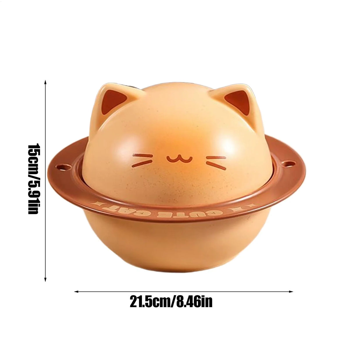 Ramen Bowl Set Ceramic Cat Lid Spoon & Chopsticks