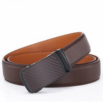 Ratchet Belt Genuine Leather Adjustable Fit Quick-Release Buckle