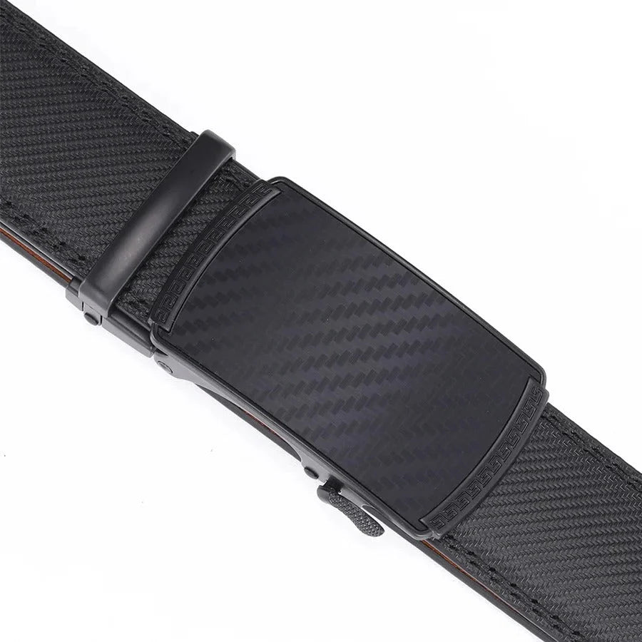 Ratchet Belt Genuine Leather Adjustable Fit Quick-Release Buckle