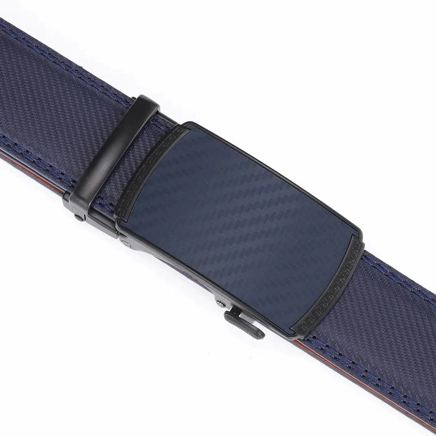 Ratchet Belt Genuine Leather Adjustable Fit Quick-Release Buckle