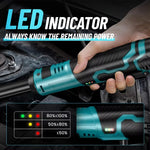 Ratchet Wrench Cordless 6-Inch Extended Neck Dual Battery Pack