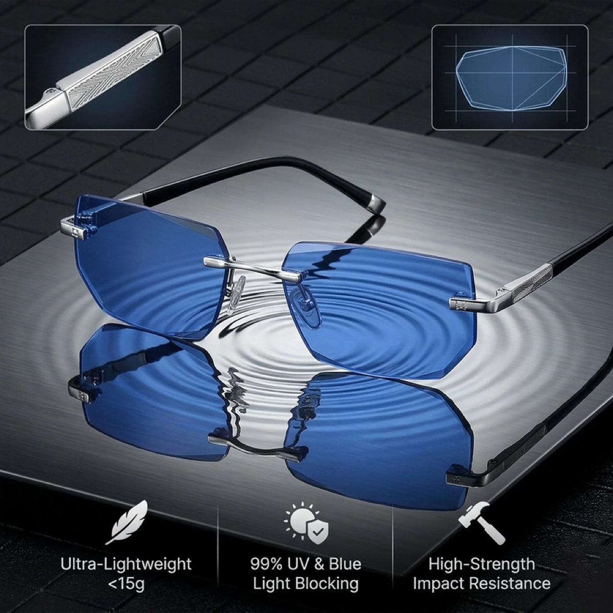Reading Glasses Auto-Focus Blue Light & UV Protection Self-Tinting Lenses