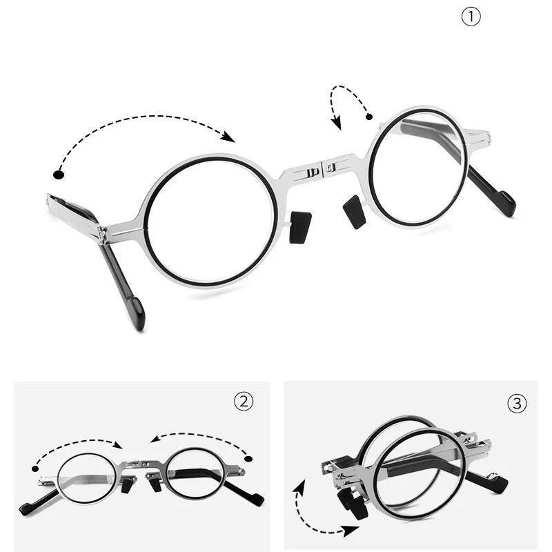Reading Glasses Foldable Ultralight Titanium Frame Blue Light Protection