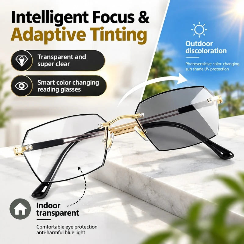 Reading Glasses Progressive Photochromic UV & Blue Light Filtering