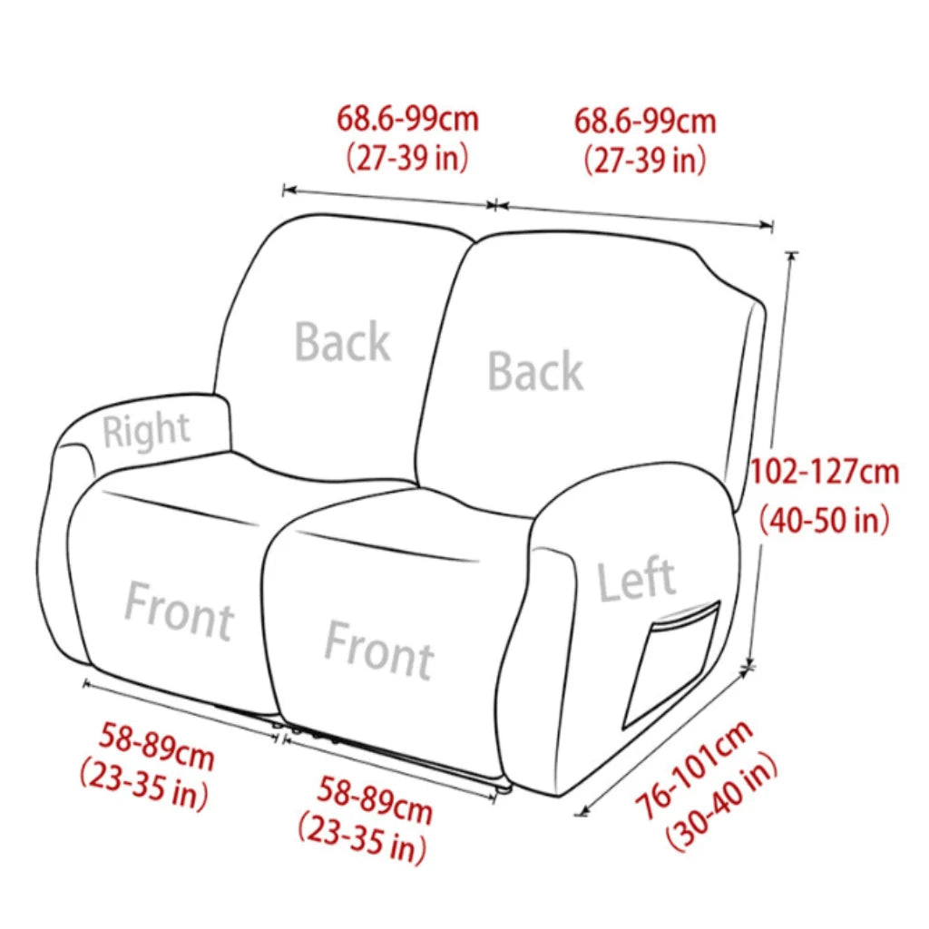 Recliner Cover Padded Non-Slip With Cup Holders