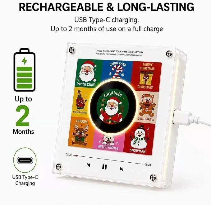 Record Night Light Rotating Disc NFC Activated