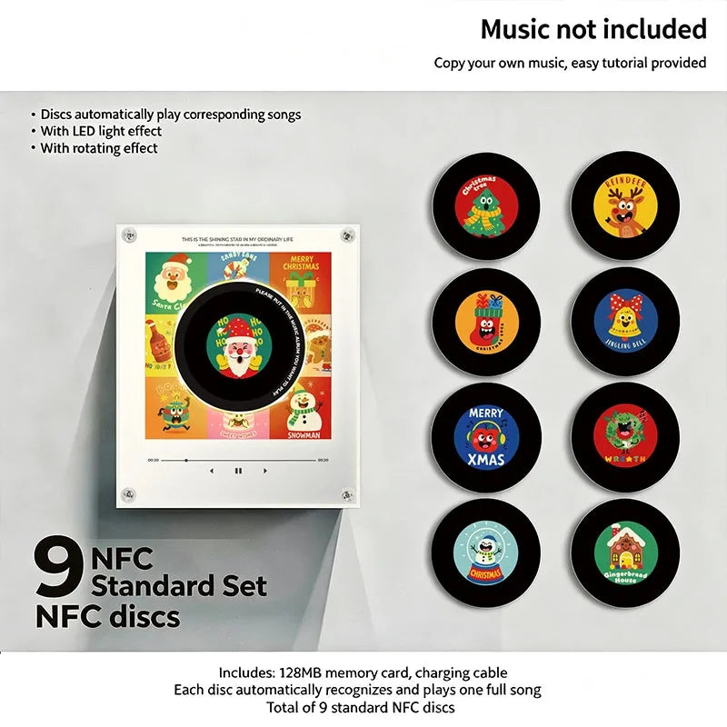 Record Night Light Rotating Disc NFC Activated