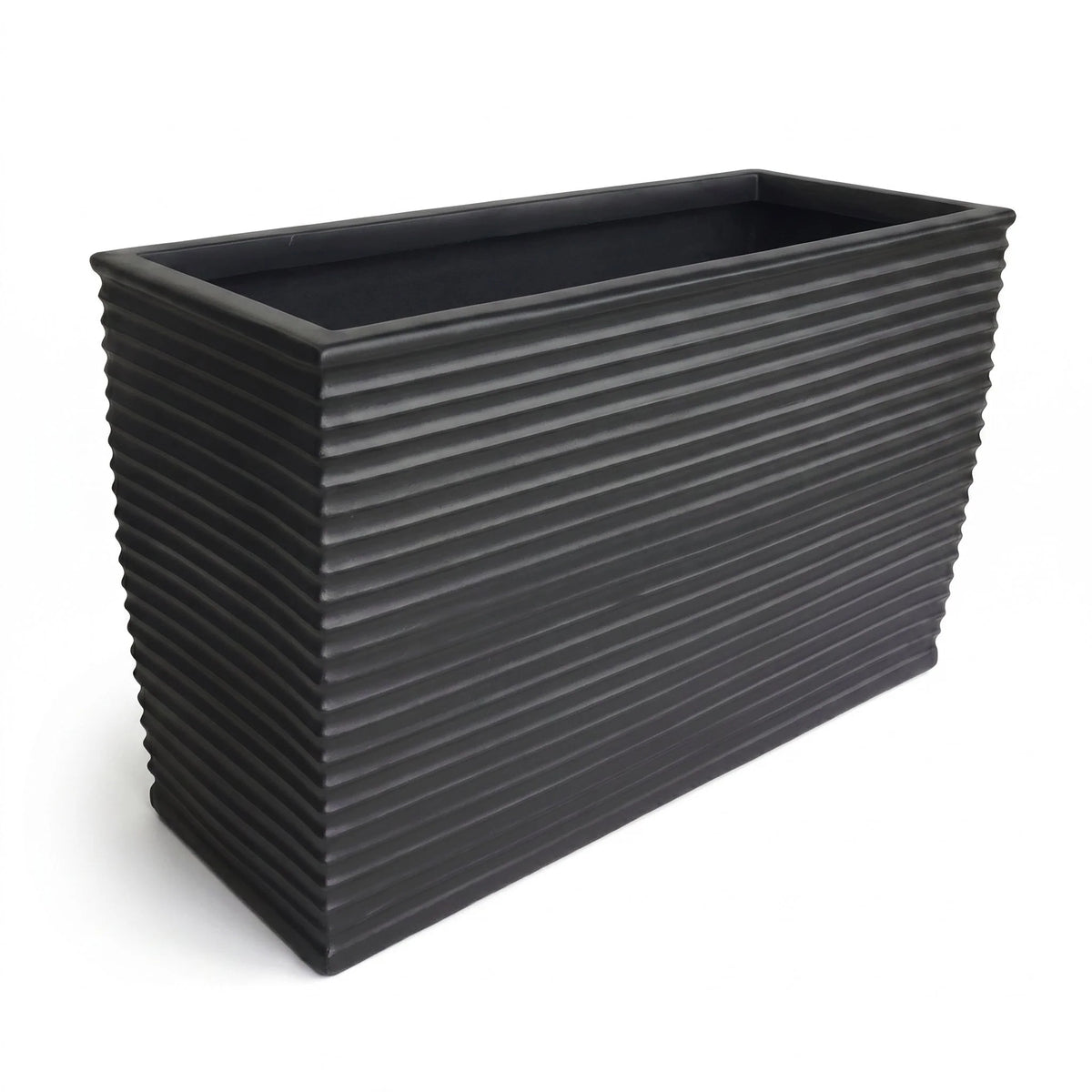 Rectangle Planter Ribbed Fiberglass UV-Resistant