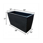 Rectangle Planter Ribbed Fiberglass UV-Resistant
