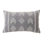 Rectangular Cushion Cover Embroidered Geometric Cotton Blend Concealed Zipper