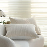 Rectangular Cushion Cover Microvelour Fine-Ribbed Concealed Zipper