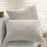 Rectangular Cushion Cover Microvelour Fine-Ribbed Concealed Zipper