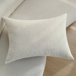 Rectangular Cushion Cover Microvelour Fine-Ribbed Concealed Zipper