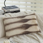 Rectangular Cushion Cover Teddy Fleece Sherpa Stripes Concealed Zipper
