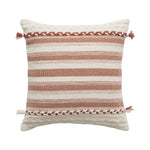 Rectangular Lumbar Pillow Woven Jacquard Hand-Braided Bands & Tassels