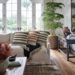 Rectangular Lumbar Pillow Woven Jacquard Hand-Braided Bands & Tassels