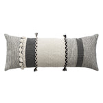 Rectangular Lumbar Pillow Woven Jacquard Hand-Braided Bands & Tassels