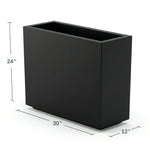 Rectangular Planter Fiberglass Steel-Reinforced with Drainage Holes