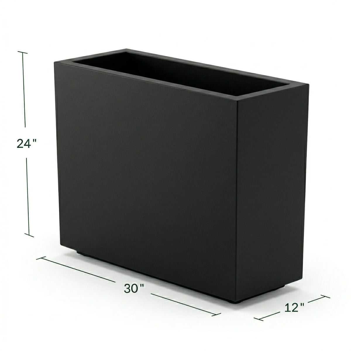 Rectangular Planter Fiberglass Steel-Reinforced with Drainage Holes
