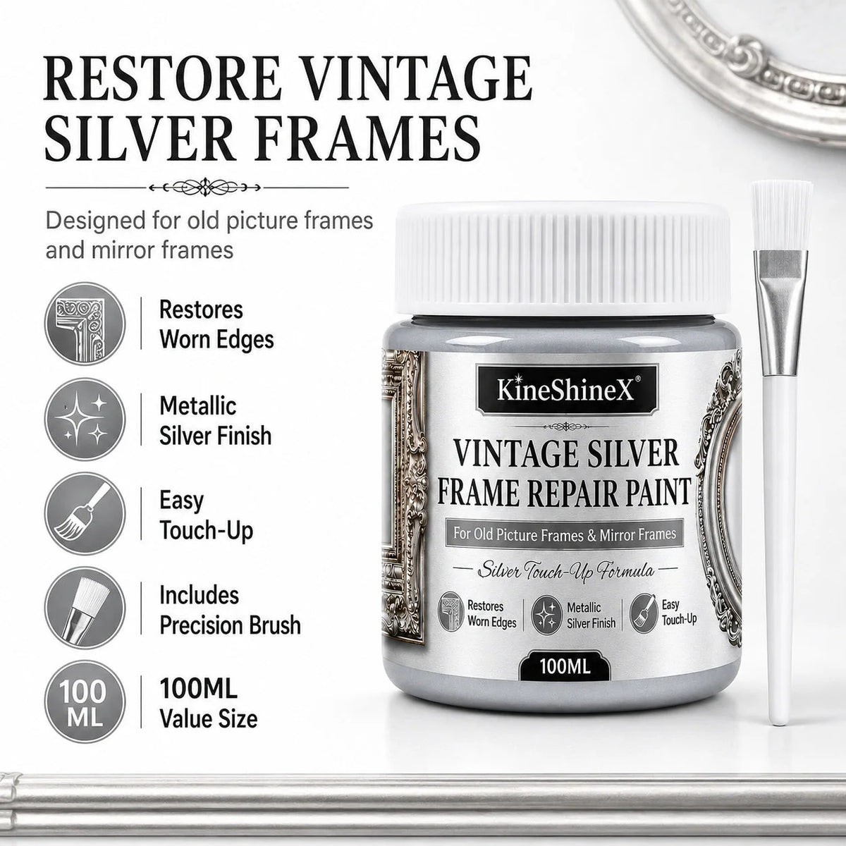 Refinishing Paste Metallic Gold Water-Resistant With Applicator Brush