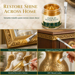 Refinishing Paste Metallic Gold Water-Resistant With Applicator Brush