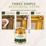 Refinishing Paste Metallic Gold Water-Resistant With Applicator Brush