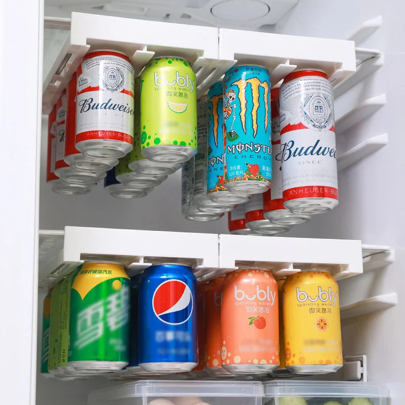 Refrigerator Can Storage Rack Adjustable Hanging 8-Can Capacity