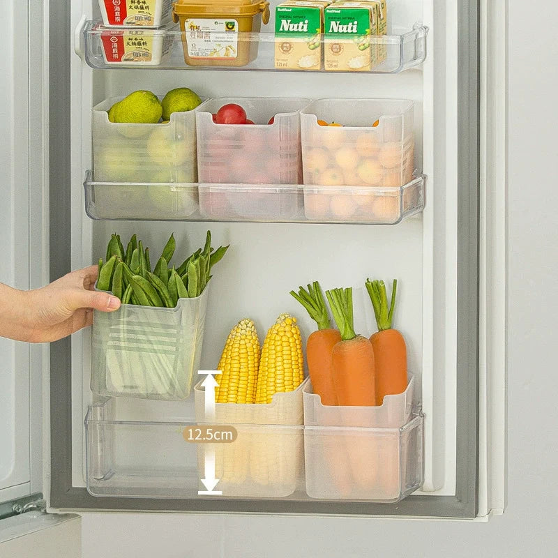 Refrigerator Door Storage Box Adjustable Tool-Free Fit Deep Vertical Design