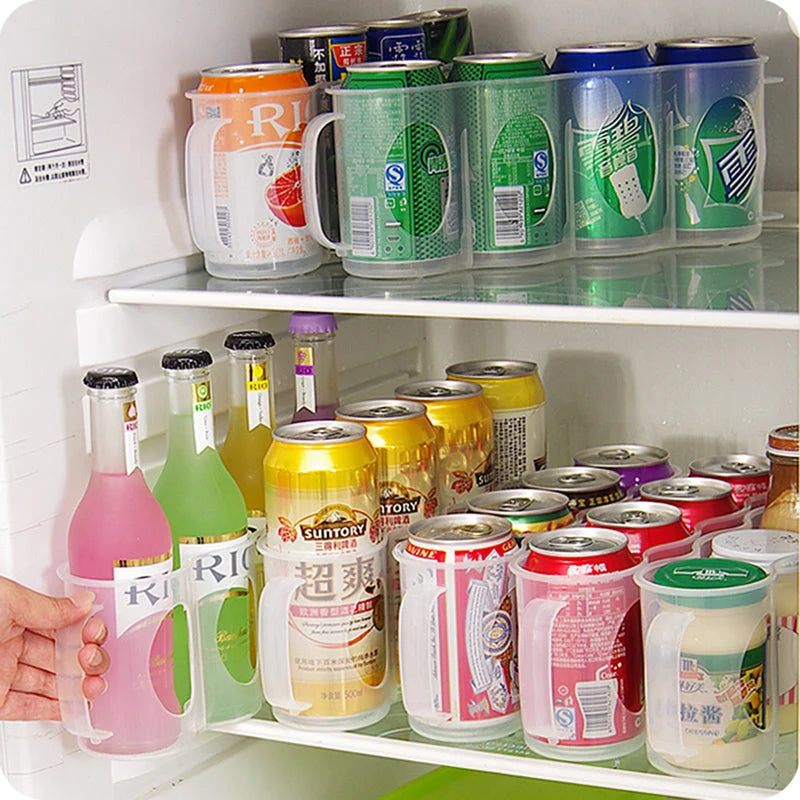Refrigerator Drink Organizer 4-Slot Easy-Clean PP Plastic