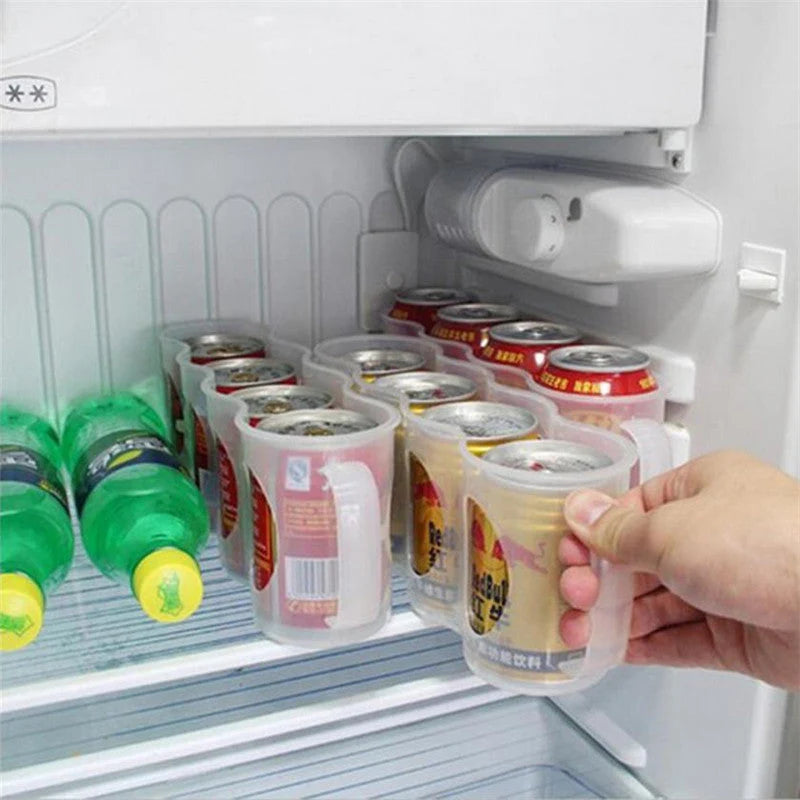 Refrigerator Drink Organizer 4-Slot Easy-Clean PP Plastic