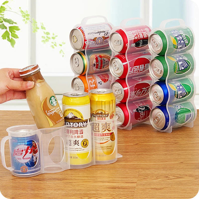 Refrigerator Drink Organizer 4-Slot Easy-Clean PP Plastic