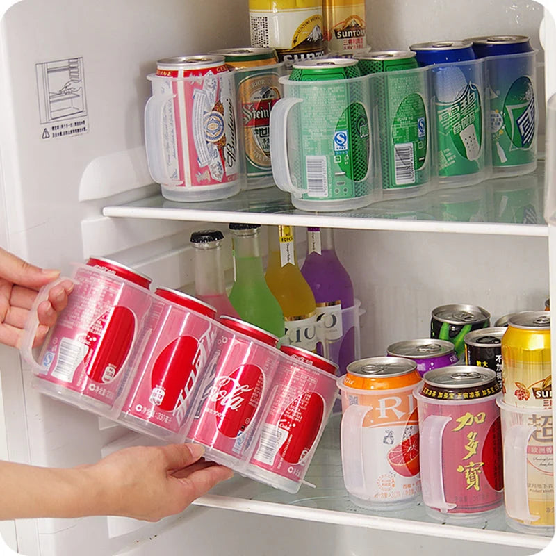 Refrigerator Drink Organizer 4-Slot Easy-Clean PP Plastic