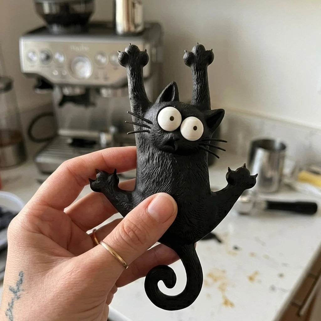 Refrigerator Magnet Cartoon Climbing Cat Design