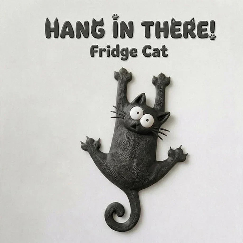 Refrigerator Magnet Cartoon Climbing Cat Design